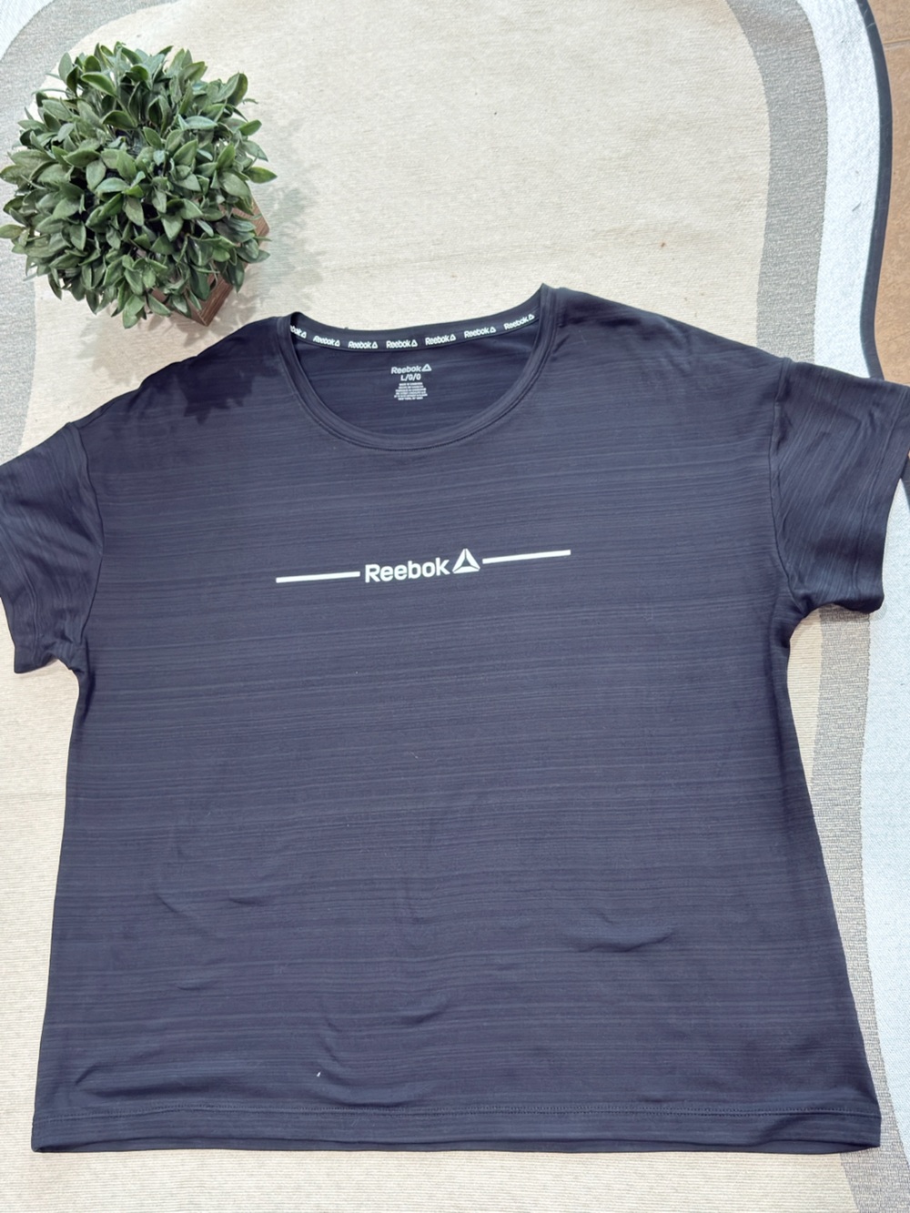 Reebok Black Tee with White Logo